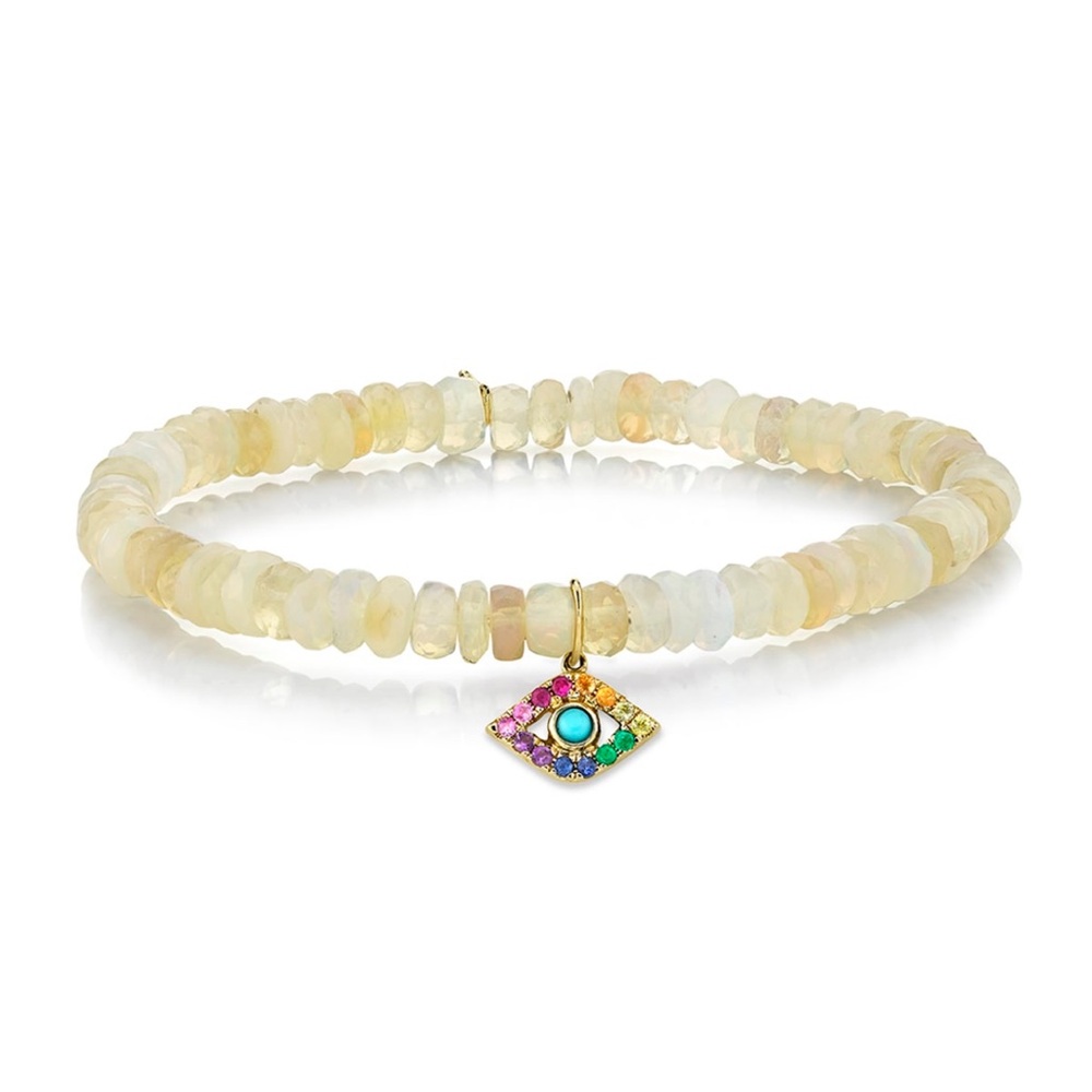 Sydney Evan Ethiopian Opal With rainbow Evil Eye 14 K Gold